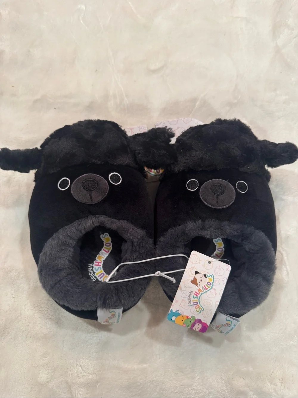 NEW Squishmallows Black Poodle Slippers Size 13/1
